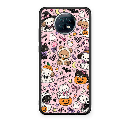 Θήκη Xiaomi Redmi Note 9T Halloween Cute Animals on Pink από τη Smartfits με σχέδιο στο πίσω μέρος και μαύρο περίβλημα | Xiaomi Redmi Note 9T Halloween Cute Animals on Pink case with colorful back and black bezels