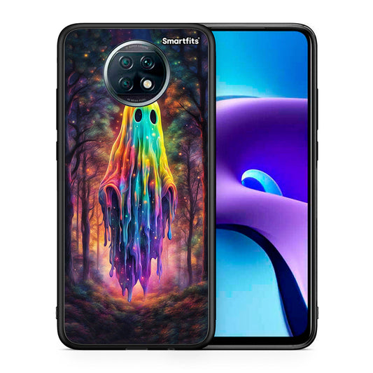 Θήκη Xiaomi Redmi Note 9T Halloween Ghost από τη Smartfits με σχέδιο στο πίσω μέρος και μαύρο περίβλημα | Xiaomi Redmi Note 9T Halloween Ghost case with colorful back and black bezels