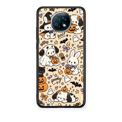 Θήκη Xiaomi Redmi Note 9T Halloween Puppies and Friends on Cream από τη Smartfits με σχέδιο στο πίσω μέρος και μαύρο περίβλημα | Xiaomi Redmi Note 9T Halloween Puppies and Friends on Cream case with colorful back and black bezels
