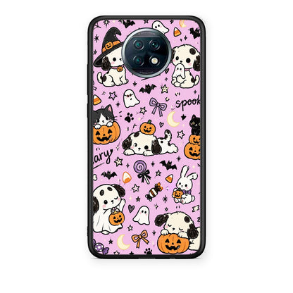 Θήκη Xiaomi Redmi Note 9T Halloween Puppies and Friends on Lilac από τη Smartfits με σχέδιο στο πίσω μέρος και μαύρο περίβλημα | Xiaomi Redmi Note 9T Halloween Puppies and Friends on Lilac case with colorful back and black bezels