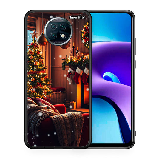 Θήκη Xiaomi Redmi Note 9T Home For Christmas από τη Smartfits με σχέδιο στο πίσω μέρος και μαύρο περίβλημα | Xiaomi Redmi Note 9T Home For Christmas case with colorful back and black bezels