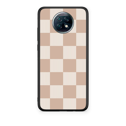 Θήκη Xiaomi Redmi Note 9T Latte and Cream Striped Checks από τη Smartfits με σχέδιο στο πίσω μέρος και μαύρο περίβλημα | Xiaomi Redmi Note 9T Latte and Cream Striped Checks case with colorful back and black bezels