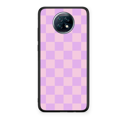 Θήκη Xiaomi Redmi Note 9T Lavender and Pink Checkerboard από τη Smartfits με σχέδιο στο πίσω μέρος και μαύρο περίβλημα | Xiaomi Redmi Note 9T Lavender and Pink Checkerboard case with colorful back and black bezels