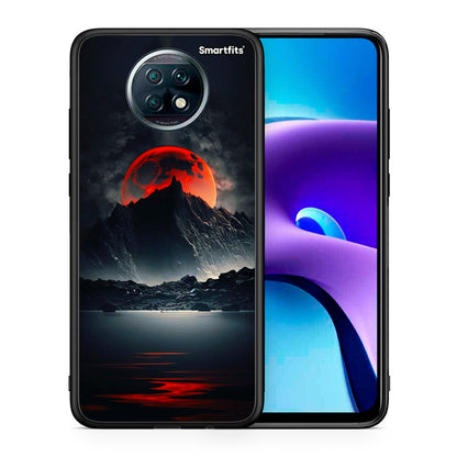 Θήκη Xiaomi Redmi Note 9T Red Full Moon από τη Smartfits με σχέδιο στο πίσω μέρος και μαύρο περίβλημα | Xiaomi Redmi Note 9T Red Full Moon case with colorful back and black bezels