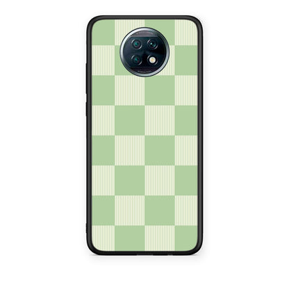 Θήκη Xiaomi Redmi Note 9T Sage and Cream Striped Checks από τη Smartfits με σχέδιο στο πίσω μέρος και μαύρο περίβλημα | Xiaomi Redmi Note 9T Sage and Cream Striped Checks case with colorful back and black bezels