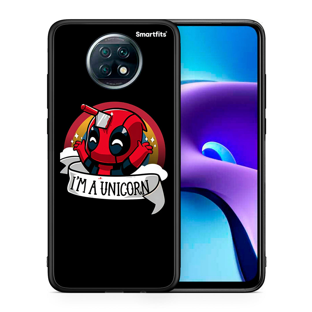 Θήκη Xiaomi Redmi Note 9T Unicorn Deadpool από τη Smartfits με σχέδιο στο πίσω μέρος και μαύρο περίβλημα | Xiaomi Redmi Note 9T Unicorn Deadpool case with colorful back and black bezels
