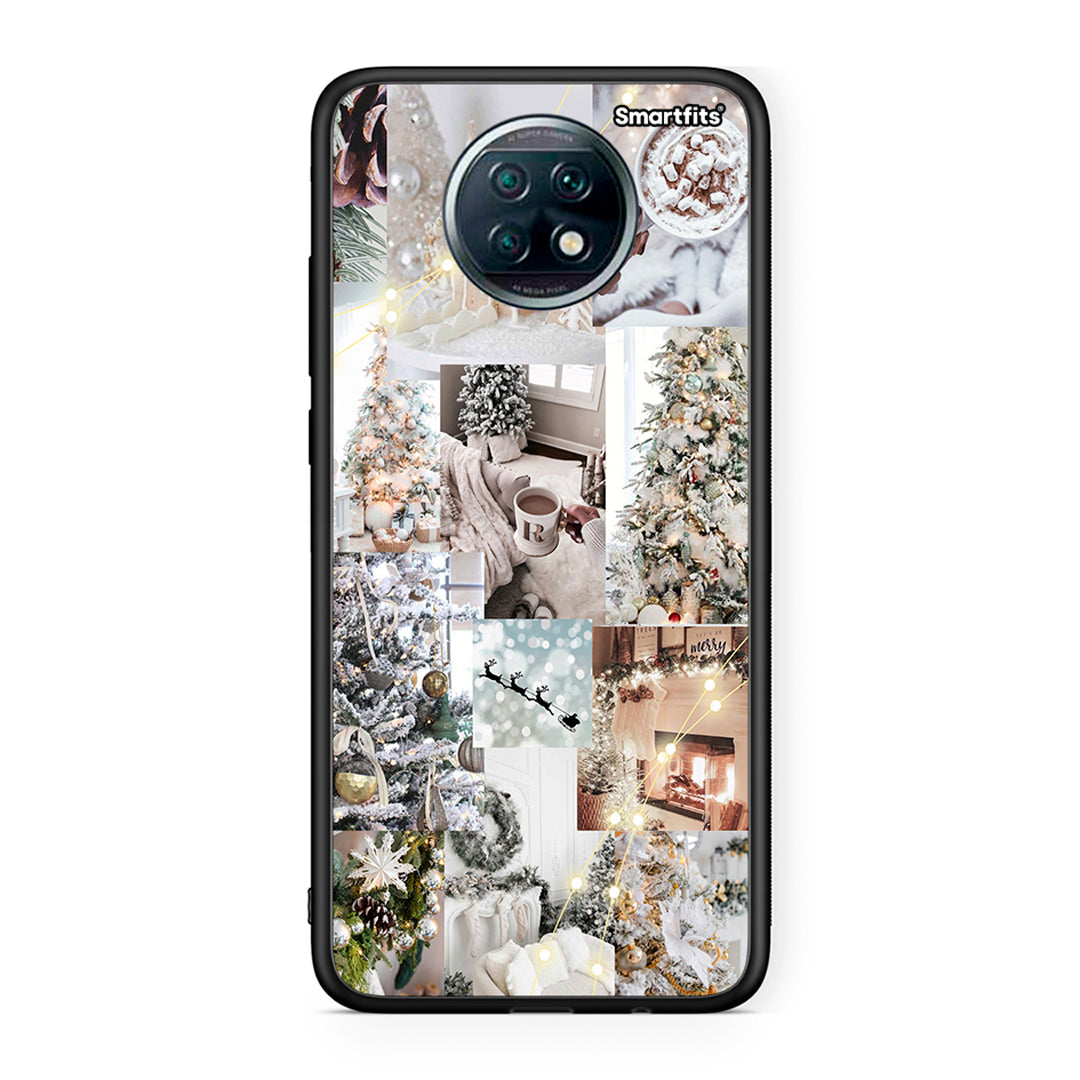 Xiaomi Redmi Note 9T White Christmas θήκη από τη Smartfits με σχέδιο στο πίσω μέρος και μαύρο περίβλημα | Smartphone case with colorful back and black bezels by Smartfits