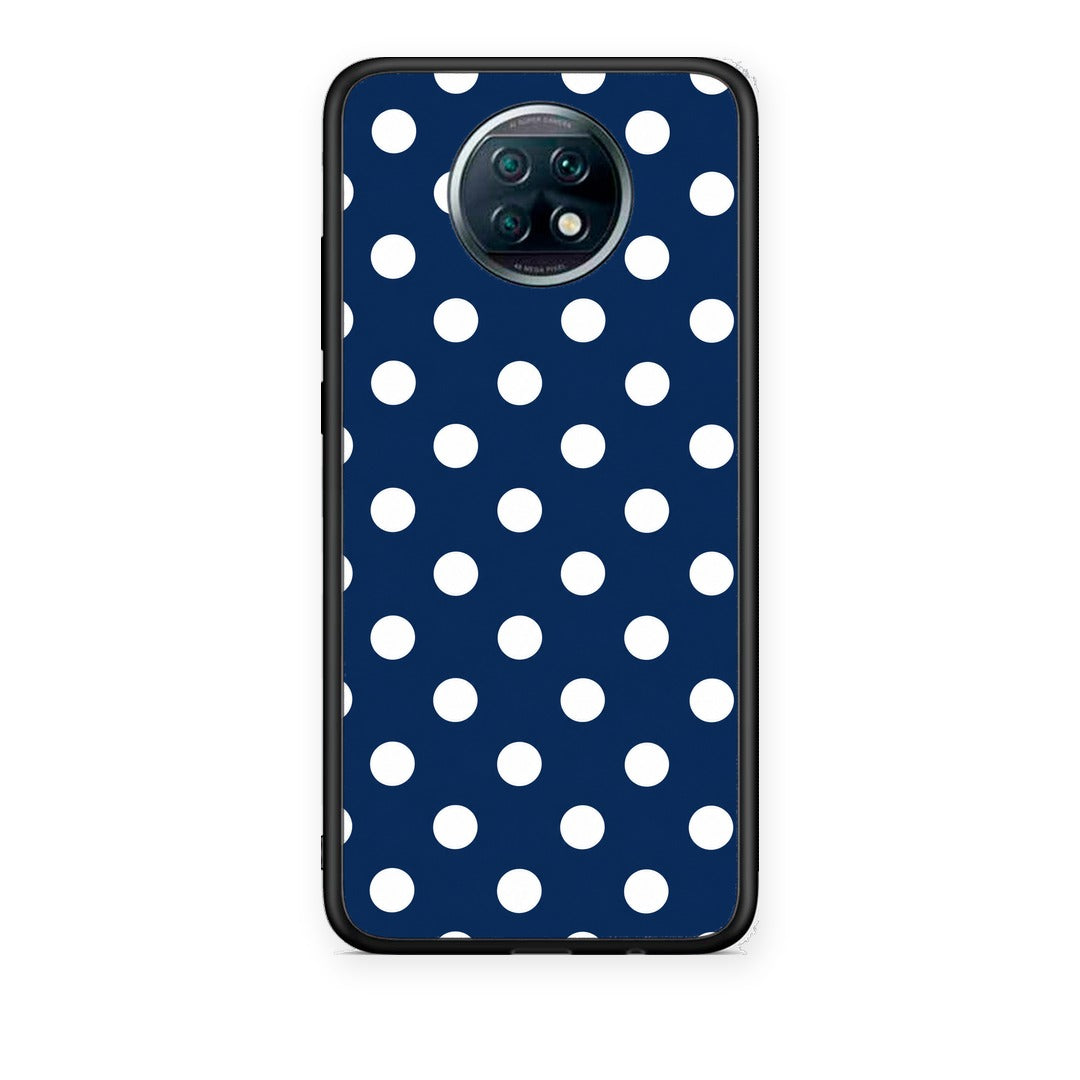 Θήκη Xiaomi Redmi Note 9T White Large Polka Dots on Navy από τη Smartfits με σχέδιο στο πίσω μέρος και μαύρο περίβλημα | Xiaomi Redmi Note 9T White Large Polka Dots on Navy case with colorful back and black bezels