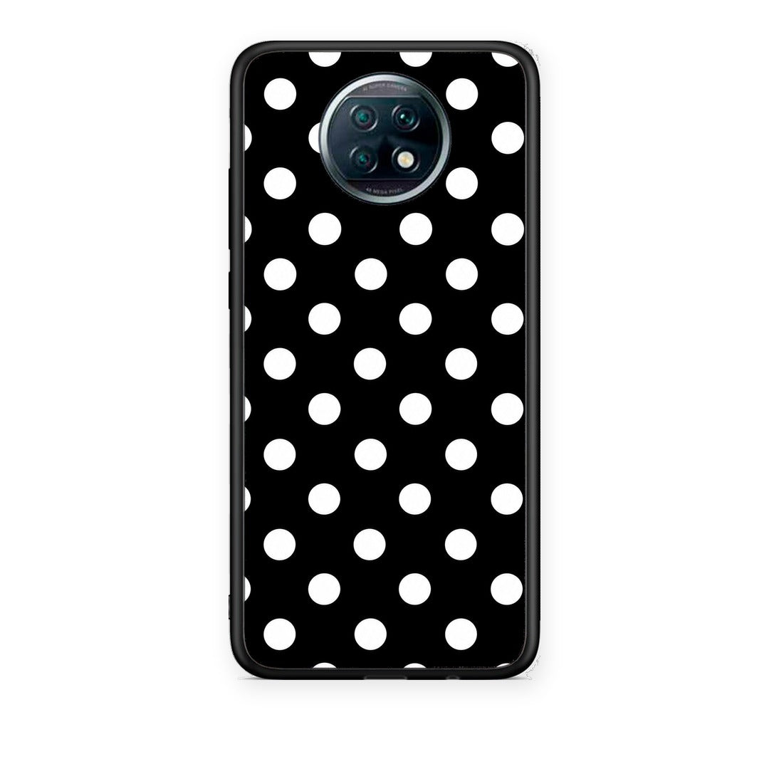 Θήκη Xiaomi Redmi Note 9T White Polka Dots on Black από τη Smartfits με σχέδιο στο πίσω μέρος και μαύρο περίβλημα | Xiaomi Redmi Note 9T White Polka Dots on Black case with colorful back and black bezels
