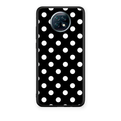 Θήκη Xiaomi Redmi Note 9T White Polka Dots on Black από τη Smartfits με σχέδιο στο πίσω μέρος και μαύρο περίβλημα | Xiaomi Redmi Note 9T White Polka Dots on Black case with colorful back and black bezels