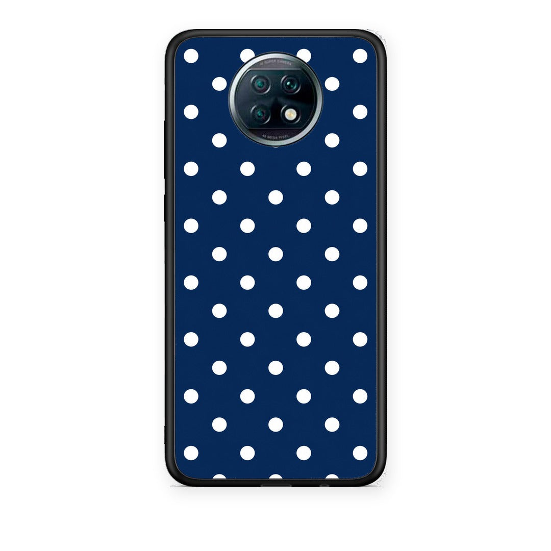 Θήκη Xiaomi Redmi Note 9T White Small Polka Dots on Navy από τη Smartfits με σχέδιο στο πίσω μέρος και μαύρο περίβλημα | Xiaomi Redmi Note 9T White Small Polka Dots on Navy case with colorful back and black bezels