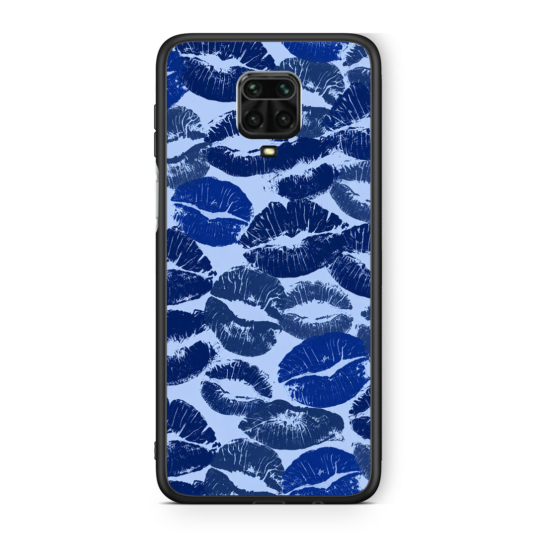 Θήκη Xiaomi Redmi Note 9S / 9 Pro / 9 Pro Max Blue Lipstick Kisses από τη Smartfits με σχέδιο στο πίσω μέρος και μαύρο περίβλημα | Xiaomi Redmi Note 9S / 9 Pro / 9 Pro Max Blue Lipstick Kisses case with colorful back and black bezels