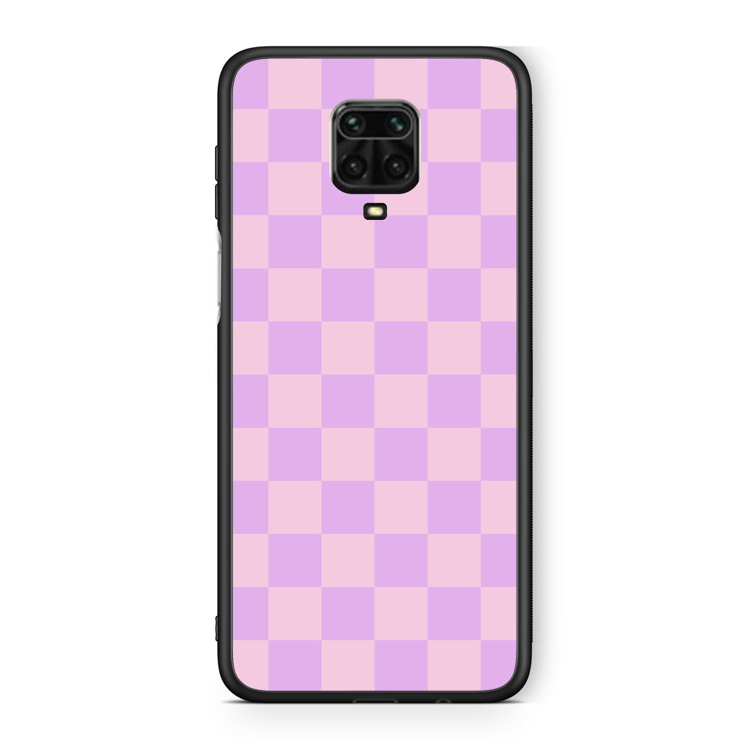 Θήκη Xiaomi Redmi Note 9S / 9 Pro / 9 Pro Max Lavender and Pink Checkerboard από τη Smartfits με σχέδιο στο πίσω μέρος και μαύρο περίβλημα | Xiaomi Redmi Note 9S / 9 Pro / 9 Pro Max Lavender and Pink Checkerboard case with colorful back and black bezels