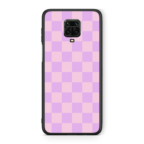 Θήκη Xiaomi Redmi Note 9S / 9 Pro / 9 Pro Max Lavender and Pink Checkerboard από τη Smartfits με σχέδιο στο πίσω μέρος και μαύρο περίβλημα | Xiaomi Redmi Note 9S / 9 Pro / 9 Pro Max Lavender and Pink Checkerboard case with colorful back and black bezels