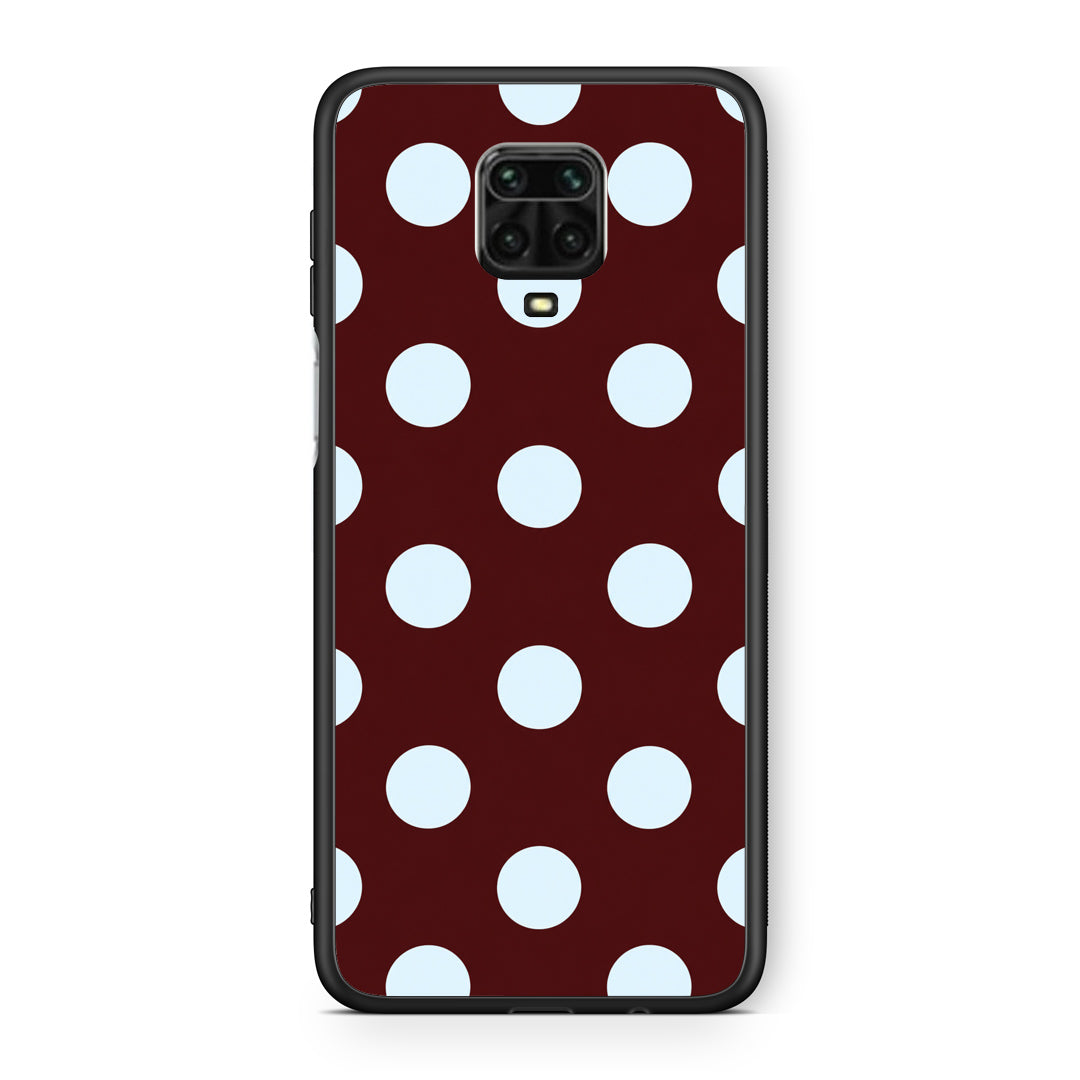 Θήκη Xiaomi Redmi Note 9S / 9 Pro / 9 Pro Max Pale Blue Large Polka Dots on Burgundy από τη Smartfits με σχέδιο στο πίσω μέρος και μαύρο περίβλημα | Xiaomi Redmi Note 9S / 9 Pro / 9 Pro Max Pale Blue Large Polka Dots on Burgundy case with colorful back and black bezels