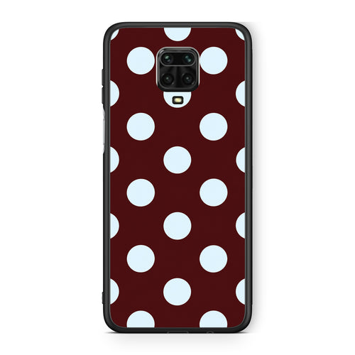 Θήκη Xiaomi Redmi Note 9S / 9 Pro / 9 Pro Max Pale Blue Large Polka Dots on Burgundy από τη Smartfits με σχέδιο στο πίσω μέρος και μαύρο περίβλημα | Xiaomi Redmi Note 9S / 9 Pro / 9 Pro Max Pale Blue Large Polka Dots on Burgundy case with colorful back and black bezels