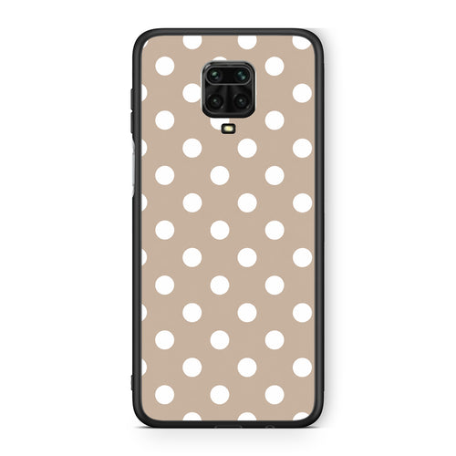 Θήκη Xiaomi Redmi Note 9S / 9 Pro / 9 Pro Max White Polka Dots on Taupe από τη Smartfits με σχέδιο στο πίσω μέρος και μαύρο περίβλημα | Xiaomi Redmi Note 9S / 9 Pro / 9 Pro Max White Polka Dots on Taupe case with colorful back and black bezels
