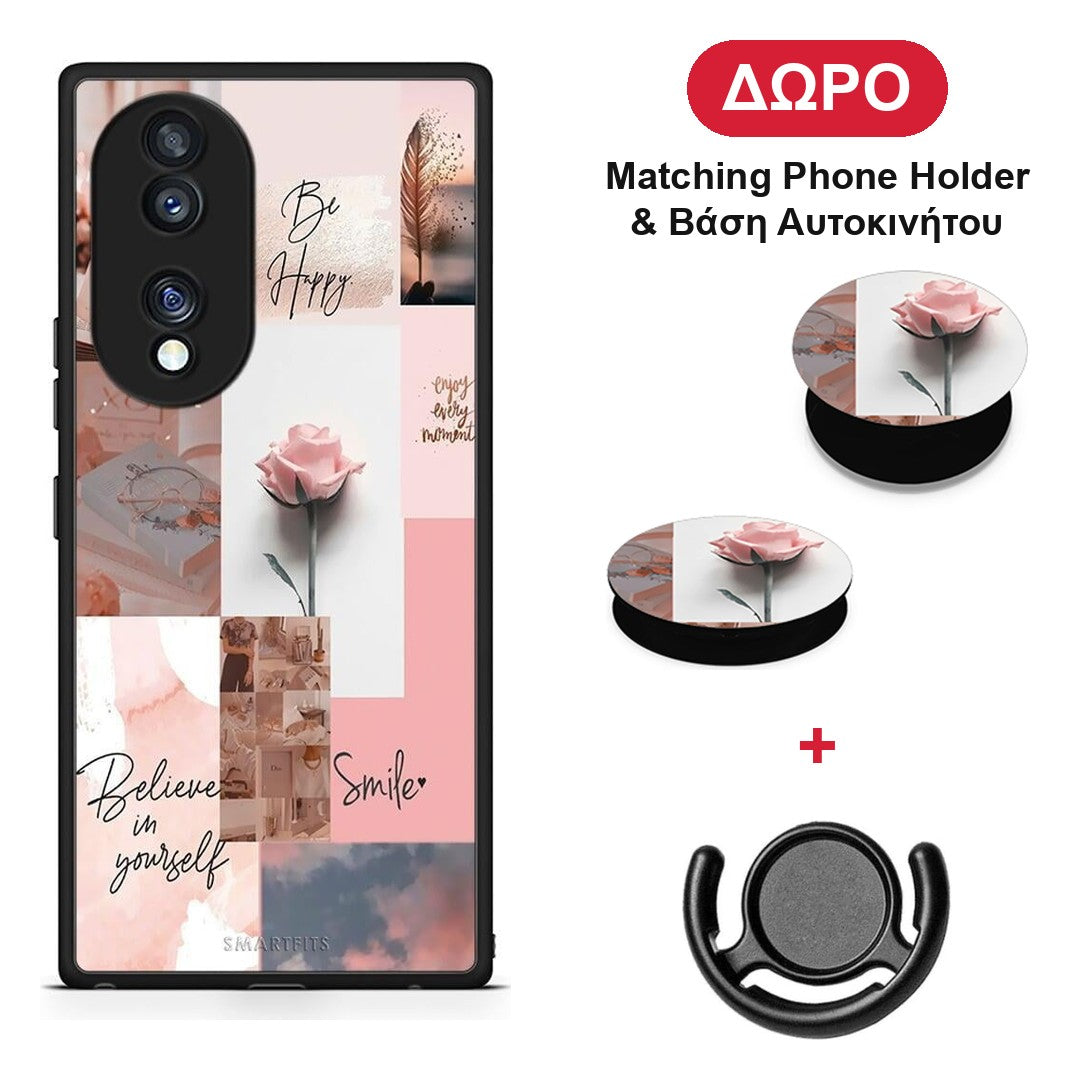 Aesthetic Collage - Honor 70 5G θήκη + Δώρο Phone Holder & Βάση Αυτοκινήτου
