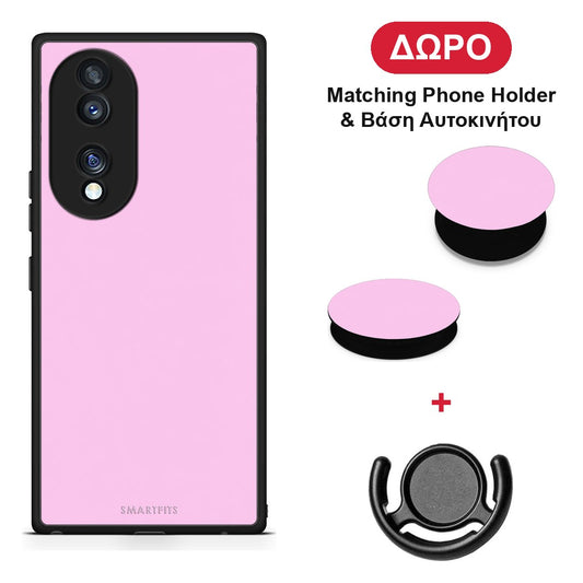 Cotton Candy Pink - Honor 70 5G θήκη + Δώρο Phone Holder & Βάση Αυτοκινήτου