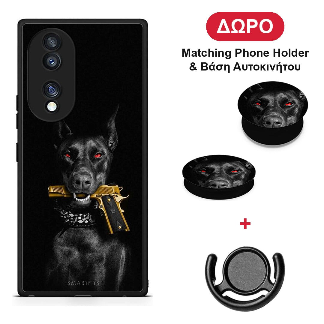 Golden Gun - Honor 70 5G θήκη + Δώρο Phone Holder & Βάση Αυτοκινήτου