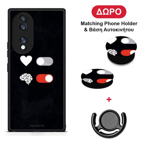 Heart Vs Brain - Honor 70 5G θήκη + Δώρο Phone Holder & Βάση Αυτοκινήτου