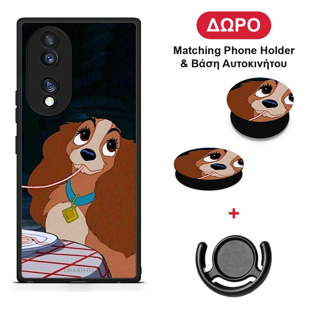 Lady And Tramp 2 - Honor 70 5G θήκη + Δώρο Phone Holder & Βάση Αυτοκινήτου