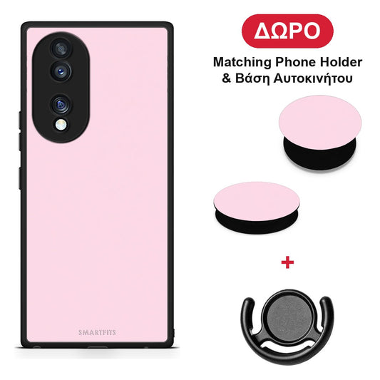Pale Pink - Honor 70 5G θήκη + Δώρο Phone Holder & Βάση Αυτοκινήτου