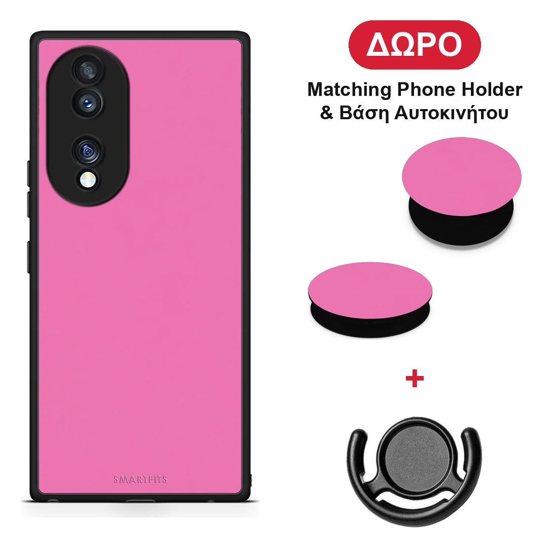 Rose Pink - Honor 70 5G θήκη + Δώρο Phone Holder & Βάση Αυτοκινήτου