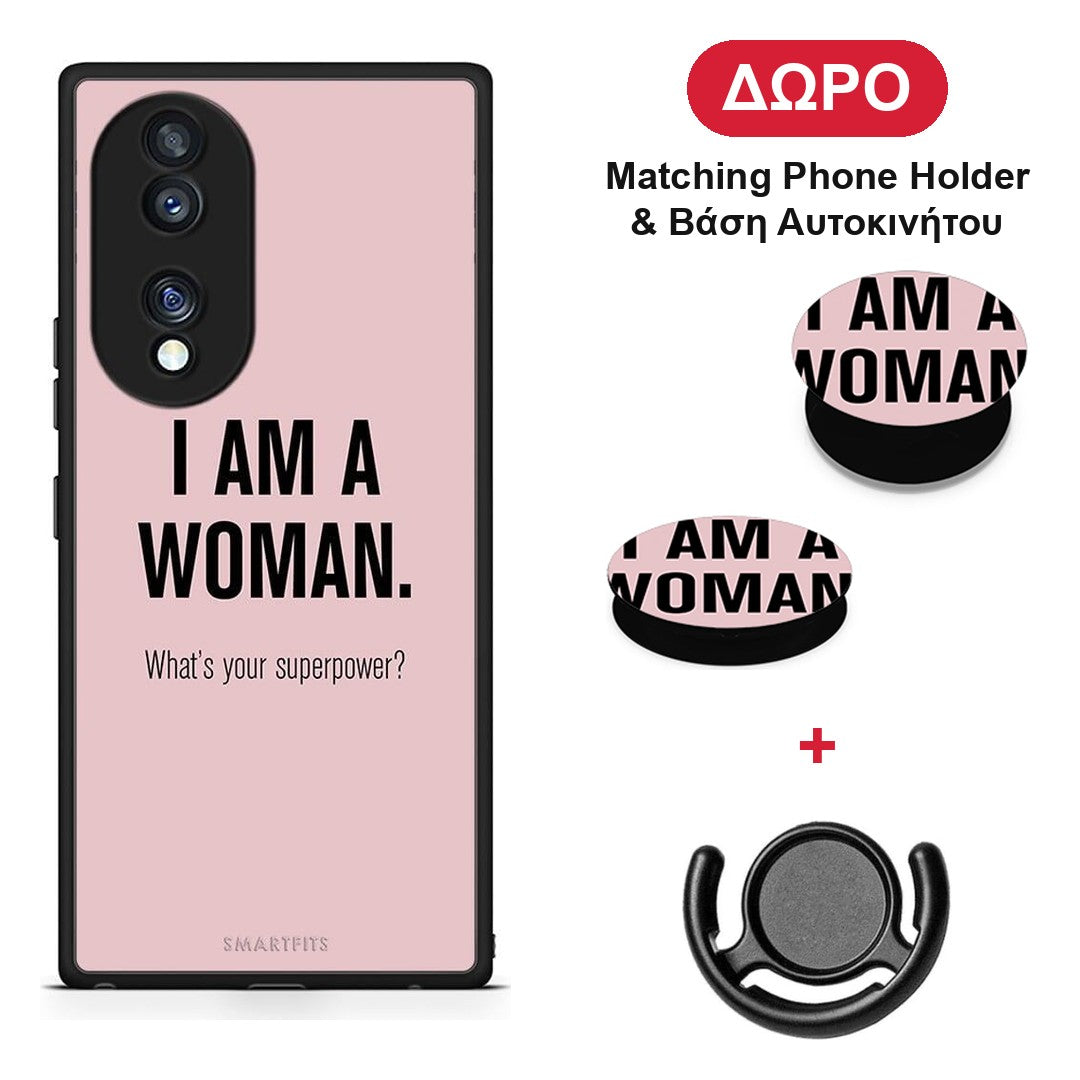 Superpower Woman - Honor 70 5G θήκη + Δώρο Phone Holder & Βάση Αυτοκινήτου