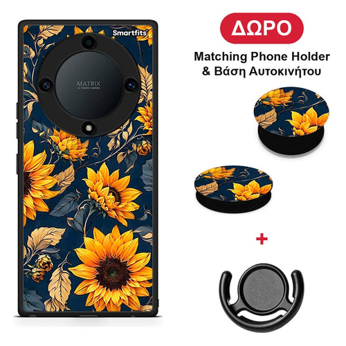 Autumn Sunflowers - Honor Magic5 Lite 5G / X9a θήκη + Δώρο Phone Holder & Βάση Αυτοκινήτου