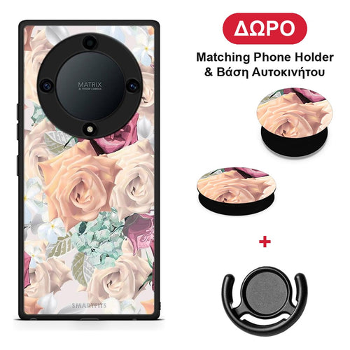 Floral Bouquet - Honor Magic5 Lite 5G / X9a θήκη + Δώρο Phone Holder & Βάση Αυτοκινήτου