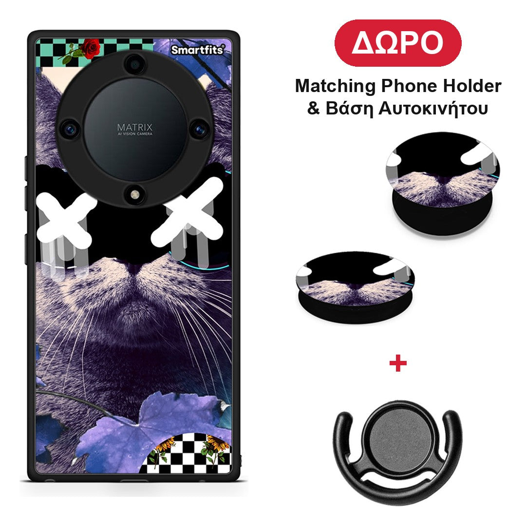 Cat Collage - Honor Magic5 Lite 5G / X9a θήκη + Δώρο Phone Holder & Βάση Αυτοκινήτου