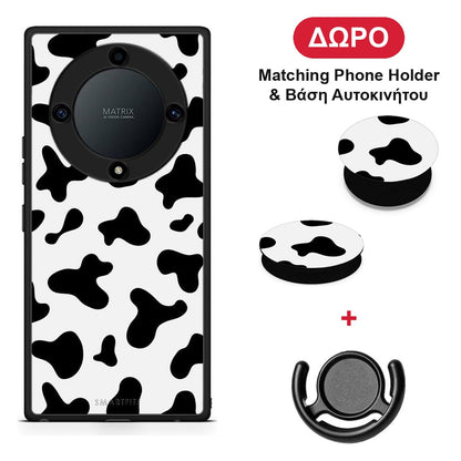 Cow Print - Honor Magic5 Lite 5G / X9a θήκη + Δώρο Phone Holder & Βάση Αυτοκινήτου