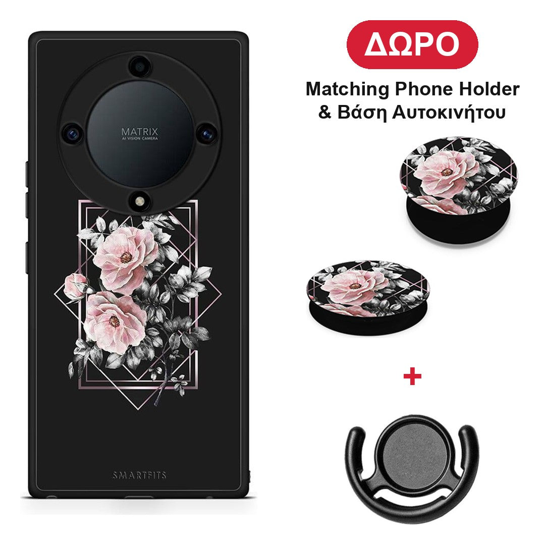 Flower Frame - Honor Magic5 Lite 5G / X9a θήκη + Δώρο Phone Holder & Βάση Αυτοκινήτου