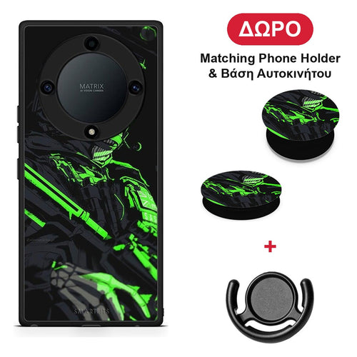 Green Soldier - Honor Magic5 Lite 5G / X9a θήκη + Δώρο Phone Holder & Βάση Αυτοκινήτου