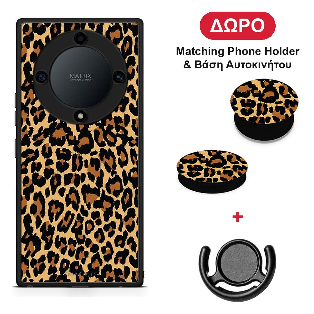 Animal Leopard - Honor Magic5 Lite 5G / X9a θήκη + Δώρο Phone Holder & Βάση Αυτοκινήτου