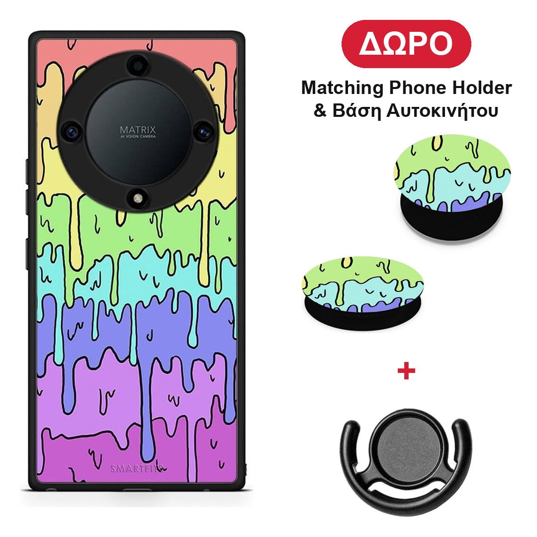 Melting Rainbow - Honor Magic5 Lite 5G / X9a θήκη + Δώρο Phone Holder & Βάση Αυτοκινήτου