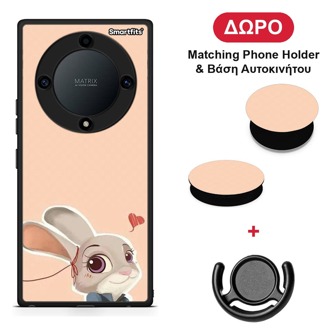Nick Wilde And Judy Hopps Love 2 - Honor Magic5 Lite 5G / X9a θήκη + Δώρο Phone Holder & Βάση Αυτοκινήτου