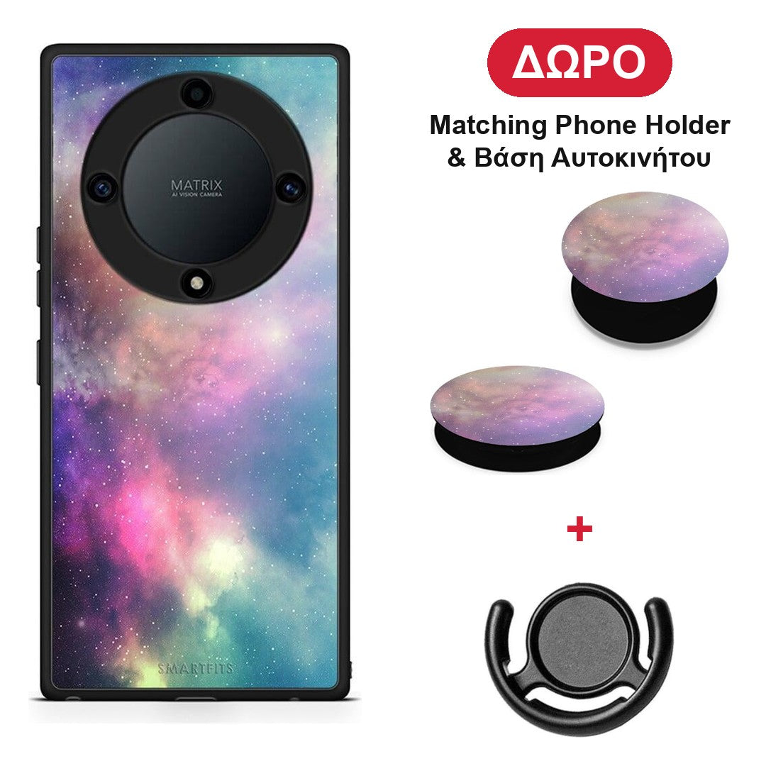 Galactic Rainbow - Honor Magic5 Lite 5G / X9a θήκη + Δώρο Phone Holder & Βάση Αυτοκινήτου