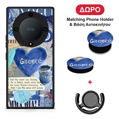 Summer In Greece - Honor Magic5 Lite 5G / X9a θήκη + Δώρο Phone Holder & Βάση Αυτοκινήτου