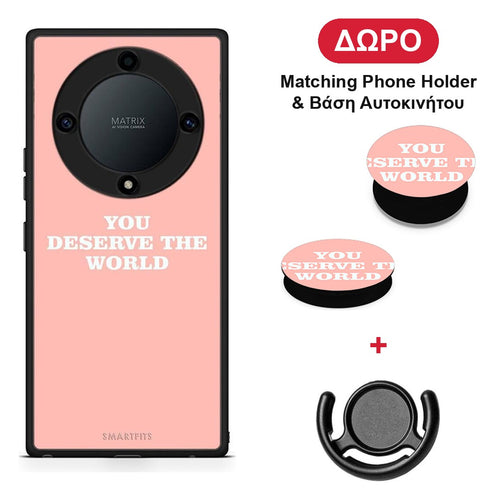 You Deserve The World - Honor Magic5 Lite 5G / X9a θήκη + Δώρο Phone Holder & Βάση Αυτοκινήτου