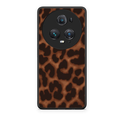 Θήκη Honor Magic5 Pro Leopard Print Dark Brown από τη Smartfits με σχέδιο στο πίσω μέρος και μαύρο περίβλημα | Honor Magic5 Pro Leopard Print Dark Brown case with colorful back and black bezels