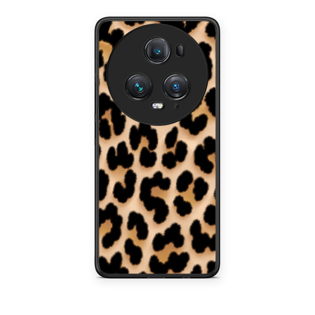 Θήκη Honor Magic5 Pro Leopard Print Tan Large από τη Smartfits με σχέδιο στο πίσω μέρος και μαύρο περίβλημα | Honor Magic5 Pro Leopard Print Tan Large case with colorful back and black bezels