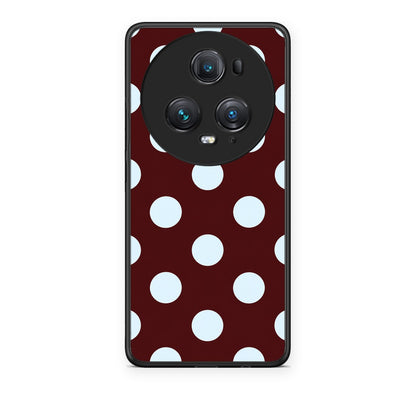 Θήκη Honor Magic5 Pro Pale Blue Large Polka Dots on Burgundy από τη Smartfits με σχέδιο στο πίσω μέρος και μαύρο περίβλημα | Honor Magic5 Pro Pale Blue Large Polka Dots on Burgundy case with colorful back and black bezels