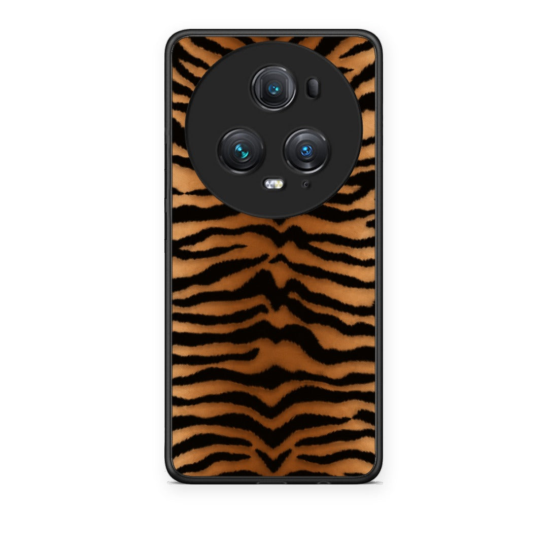 Θήκη Honor Magic5 Pro Tiger Print Orange and Black από τη Smartfits με σχέδιο στο πίσω μέρος και μαύρο περίβλημα | Honor Magic5 Pro Tiger Print Orange and Black case with colorful back and black bezels