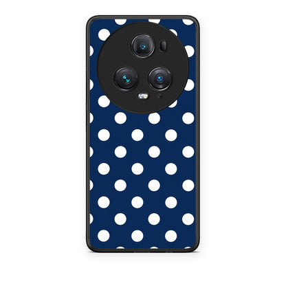 Θήκη Honor Magic5 Pro White Large Polka Dots on Navy από τη Smartfits με σχέδιο στο πίσω μέρος και μαύρο περίβλημα | Honor Magic5 Pro White Large Polka Dots on Navy case with colorful back and black bezels