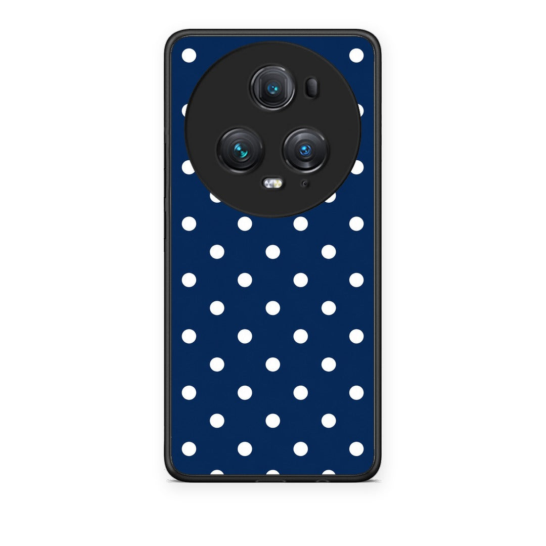 Θήκη Honor Magic5 Pro White Small Polka Dots on Navy από τη Smartfits με σχέδιο στο πίσω μέρος και μαύρο περίβλημα | Honor Magic5 Pro White Small Polka Dots on Navy case with colorful back and black bezels