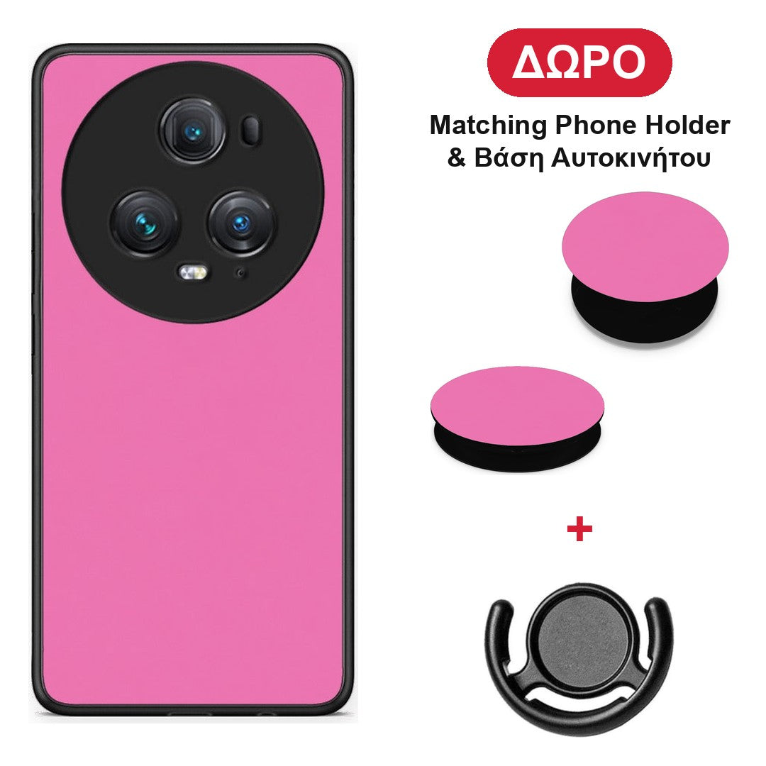Rose Pink - Honor Magic5 Pro θήκη + Δώρο Phone Holder & Βάση Αυτοκινήτου