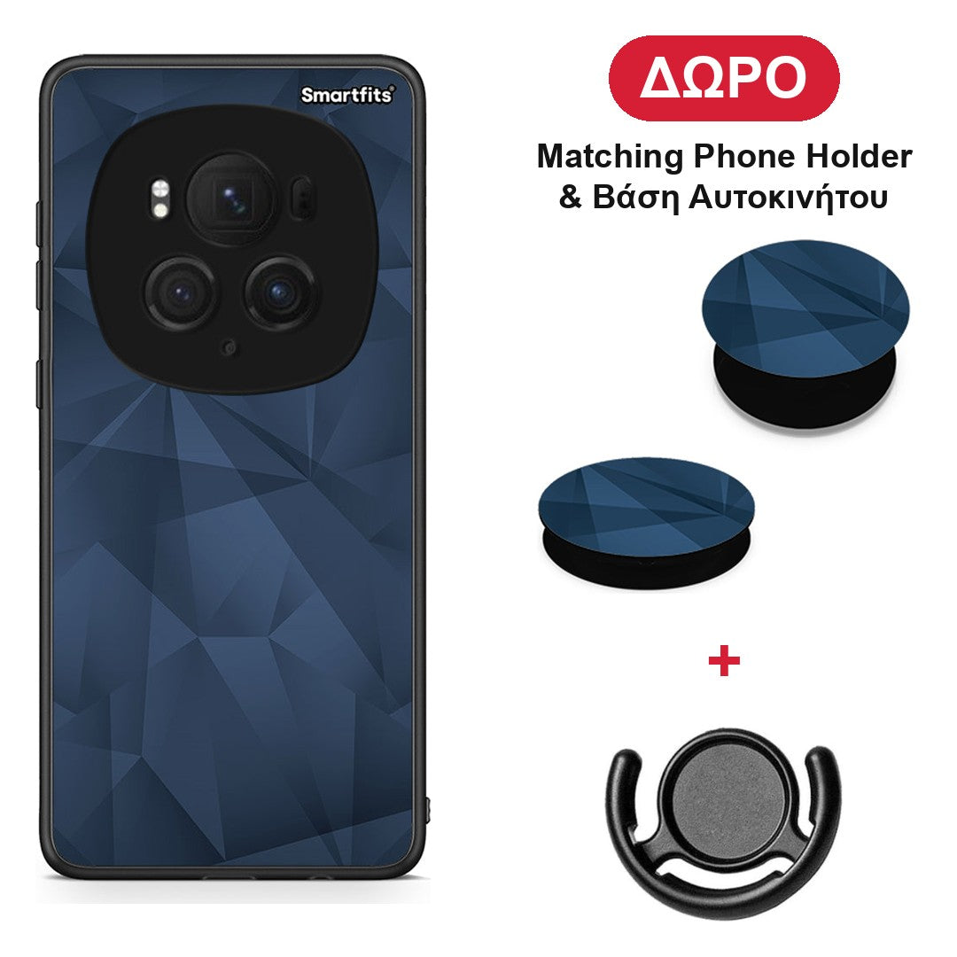 Geometric Blue Abstract - Honor Magic6 Pro θήκη + Δώρο Phone Holder & Βάση Αυτοκινήτου