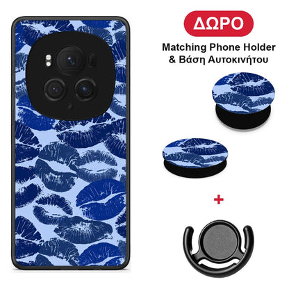 Blue Lipstick Kisses - Honor Magic6 Pro θήκη + Δώρο Phone Holder & Βάση Αυτοκινήτου